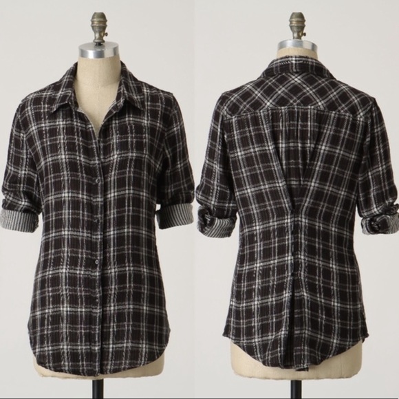 Anthropologie Tops - Anthropologie Fei Clark Park Plaid Button Flannel
